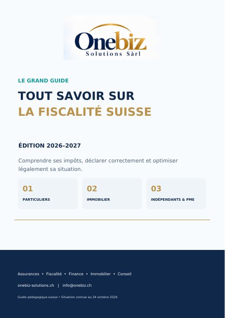 Couverture : Tout savoir sur la fiscalité en Suisse 2026–2027