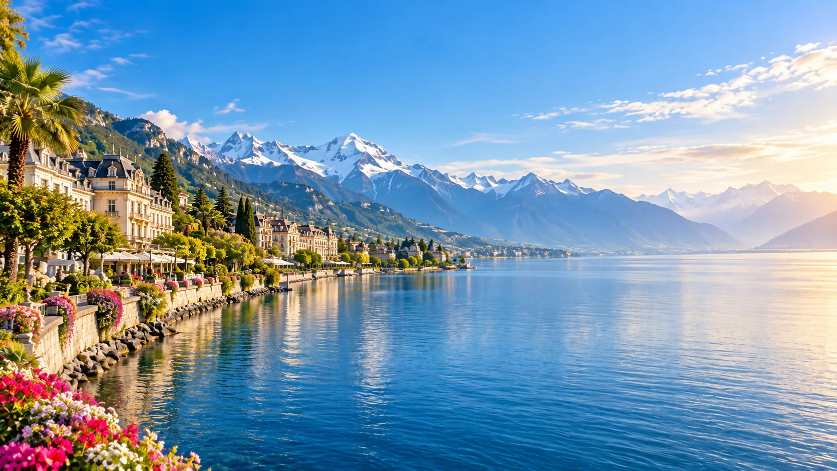 Paesaggio della Riviera e delle Alpi