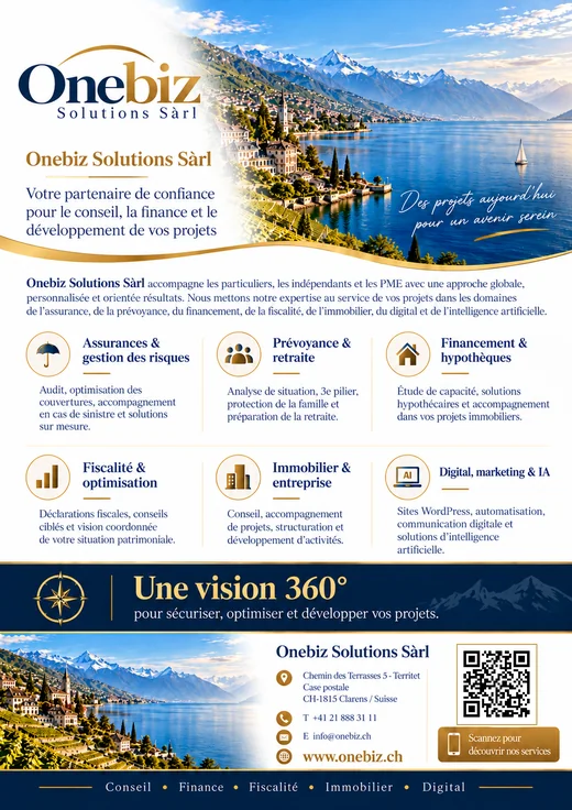 Aperçu de la brochure Onebiz Solutions Sàrl
