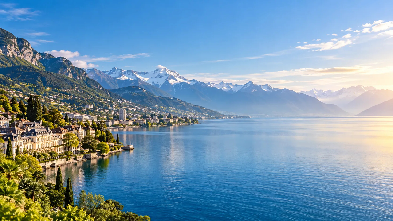 Paysage de la Riviera et des Alpes